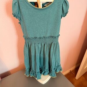 Matilda Jane Teal Dress with Gold Accent